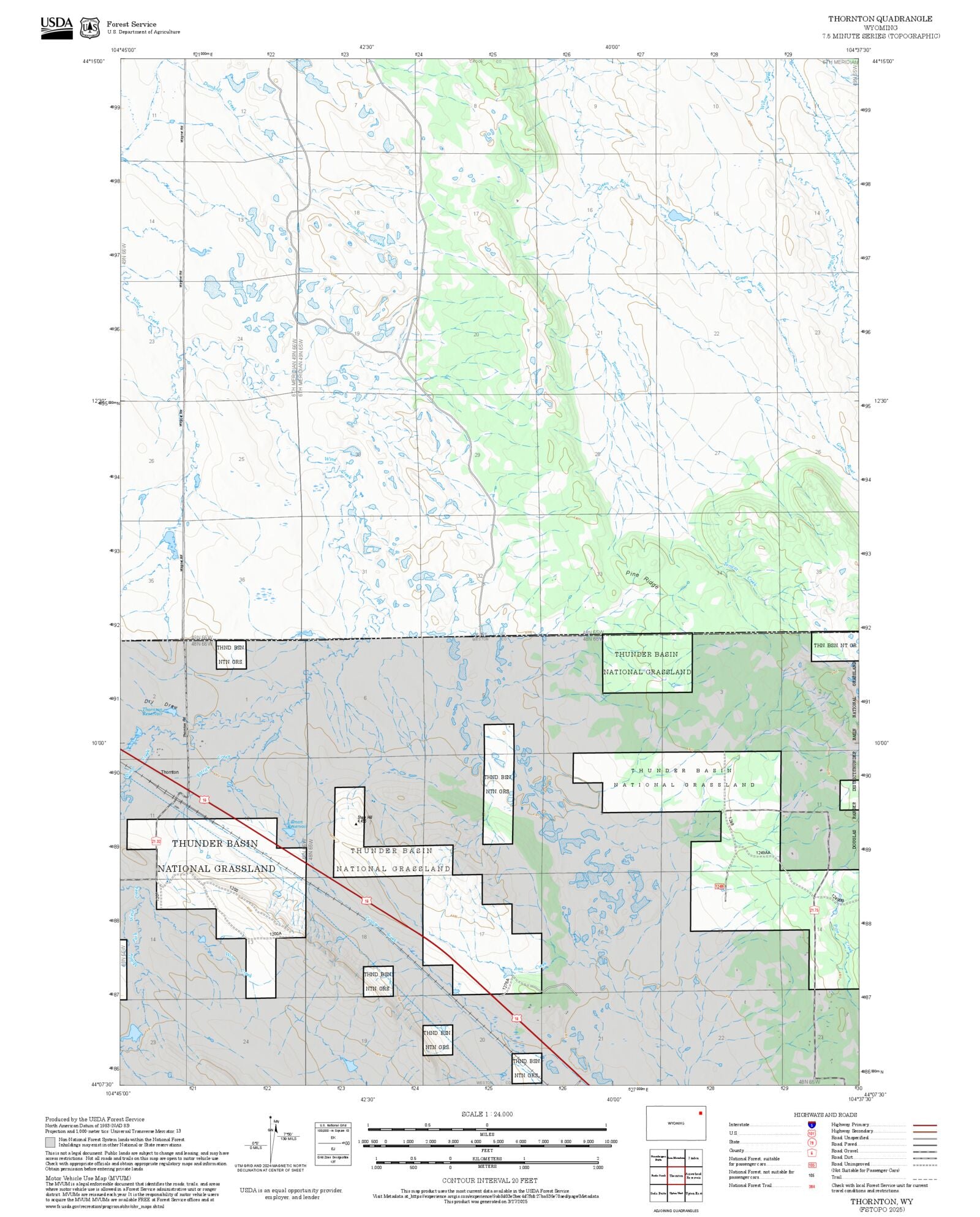 2025 Forest Service Topo Map of Thornton Wyoming – MyTopo Map Store
