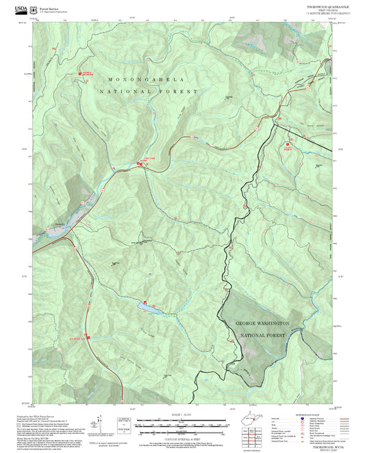 2025 Forest Service Topo Map of Thornwood West Virginia