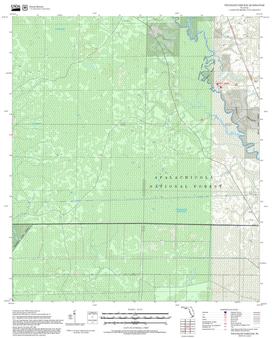 2025 Forest Service Topo Map of Thousand Yard Bay Florida