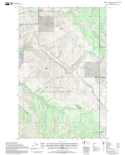 2025 Forest Service Topo Map of Thrapp Mountain Washington