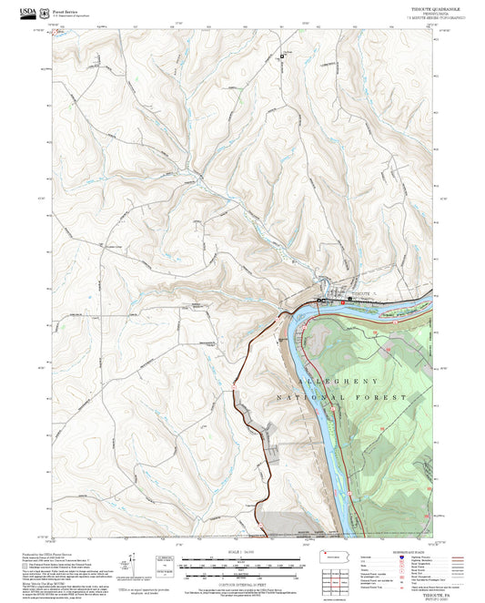 2025 Forest Service Topo Map of Tidioute Pennsylvania