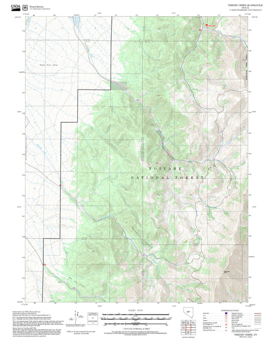 2025 Forest Service Topo Map of Tierney Creek Nevada