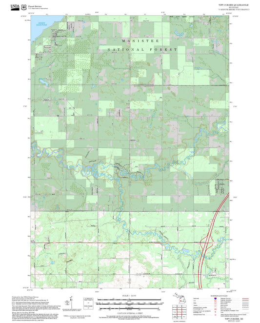 2025 Forest Service Topo Map of Tift Corner Michigan