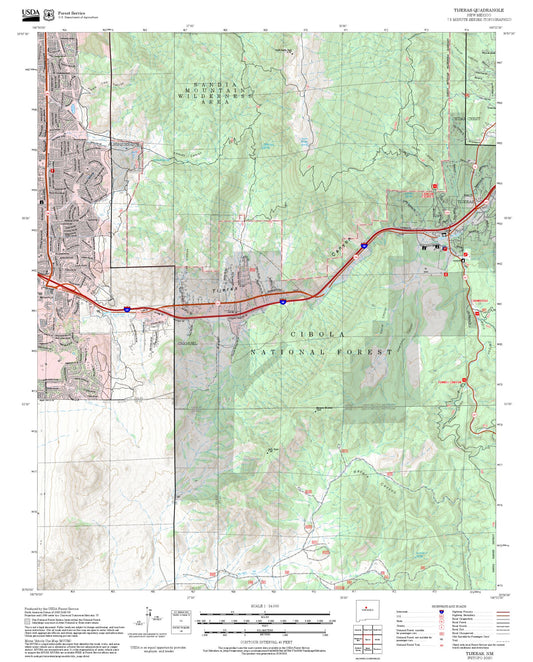 2025 Forest Service Topo Map of Tijeras New Mexico