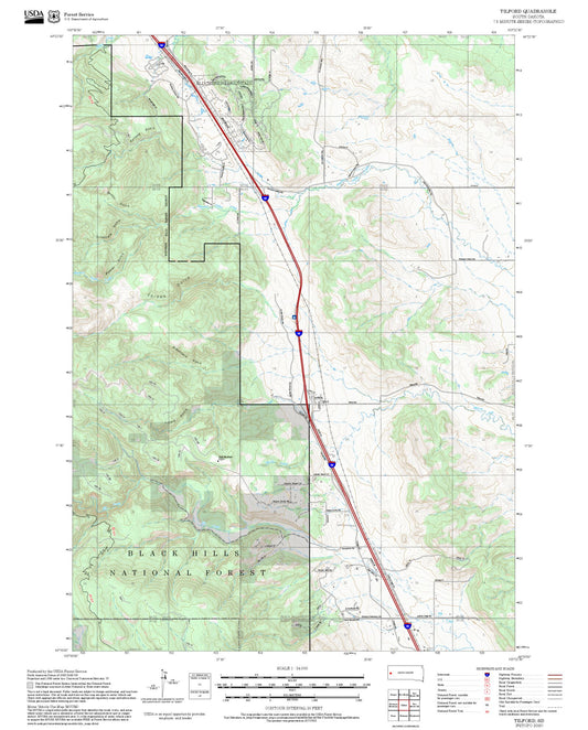 2025 Forest Service Topo Map of Tilford South Dakota