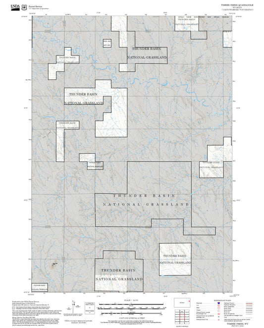 2025 Forest Service Topo Map of Timber Creek Wyoming