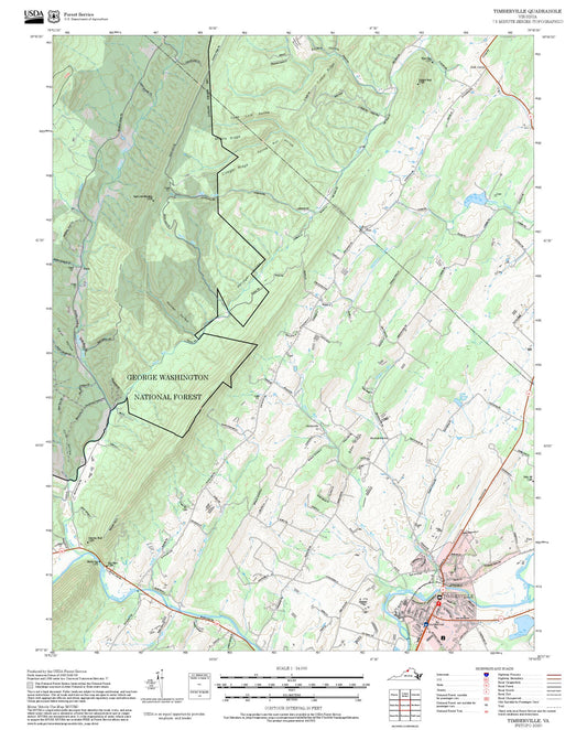 2025 Forest Service Topo Map of Timberville Virginia