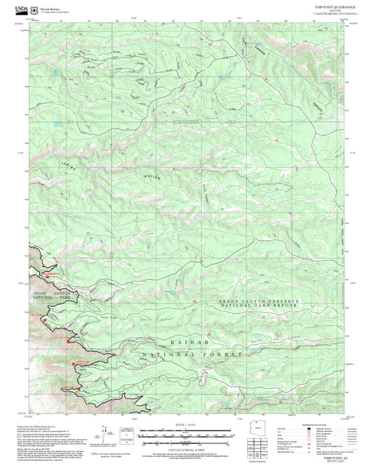 2025 Forest Service Topo Map of Timp Point Arizona