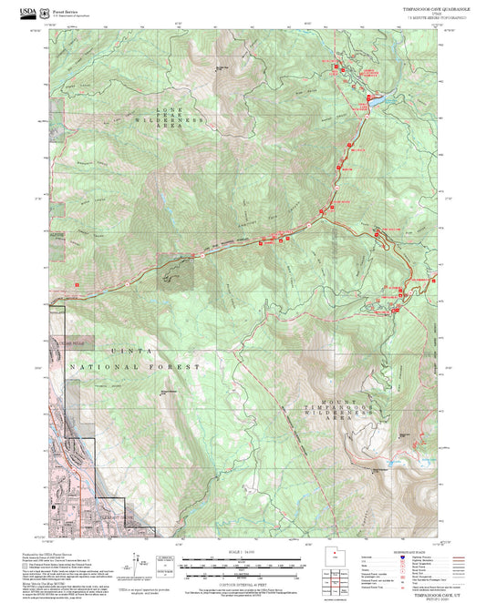 2025 Forest Service Topo Map of Timpanogos Cave Utah