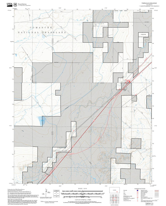 2025 Forest Service Topo Map of Timpas Colorado