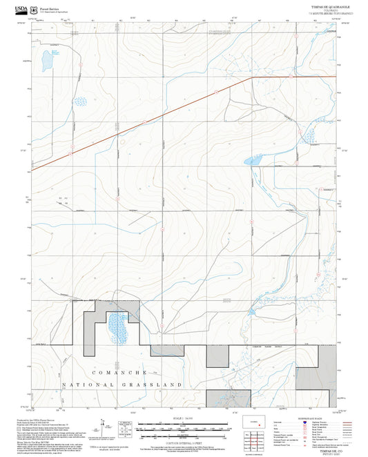 2025 Forest Service Topo Map of Timpas NE Colorado