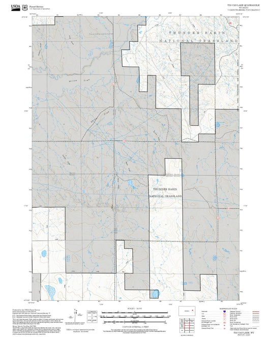 2025 Forest Service Topo Map of Tin Can Lake Wyoming