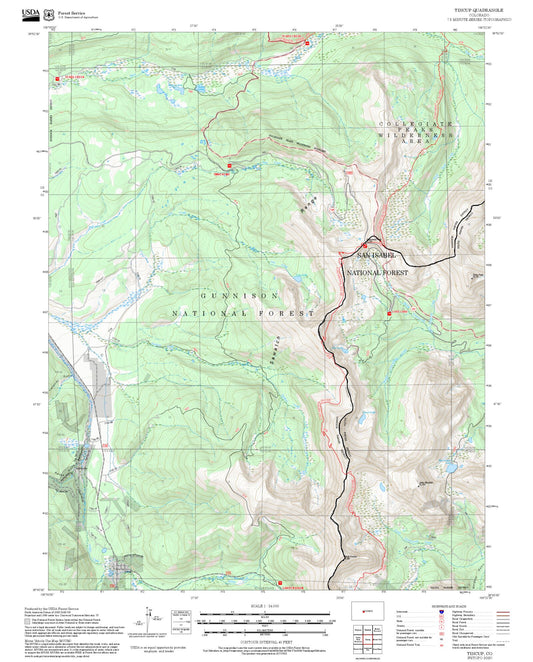 2025 Forest Service Topo Map of Tincup Colorado