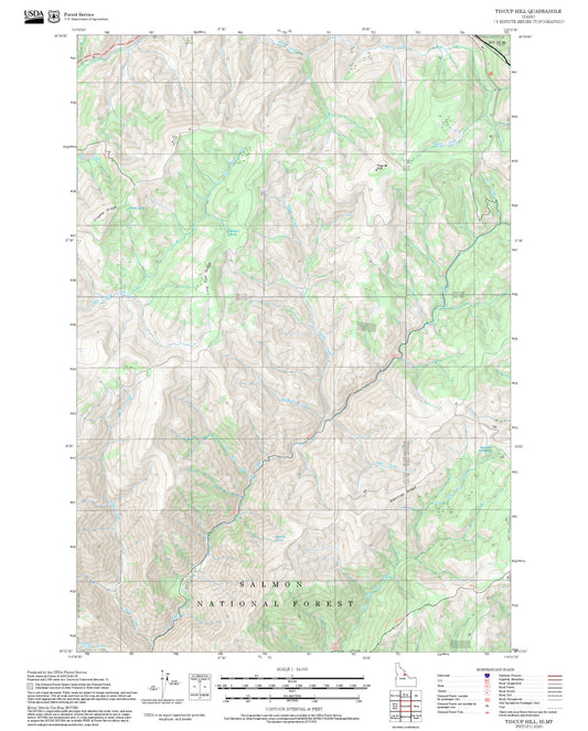 2025 Forest Service Topo Map of Tincup Hill Idaho