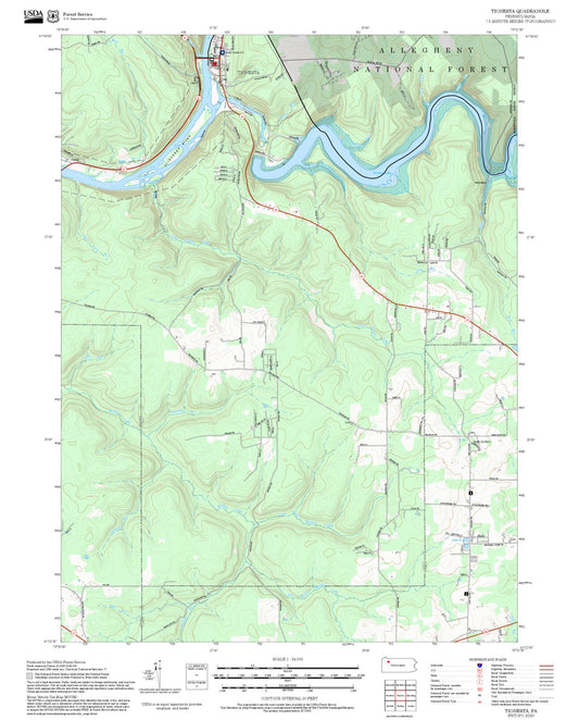 2025 Forest Service Topo Map of Tionesta Pennsylvania