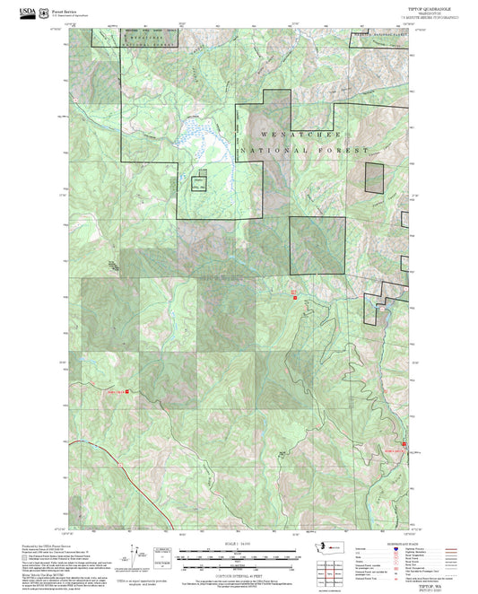2025 Forest Service Topo Map of Tiptop Washington