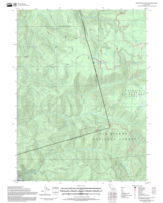 2025 Forest Service Topo Map of Tish Tang Point California