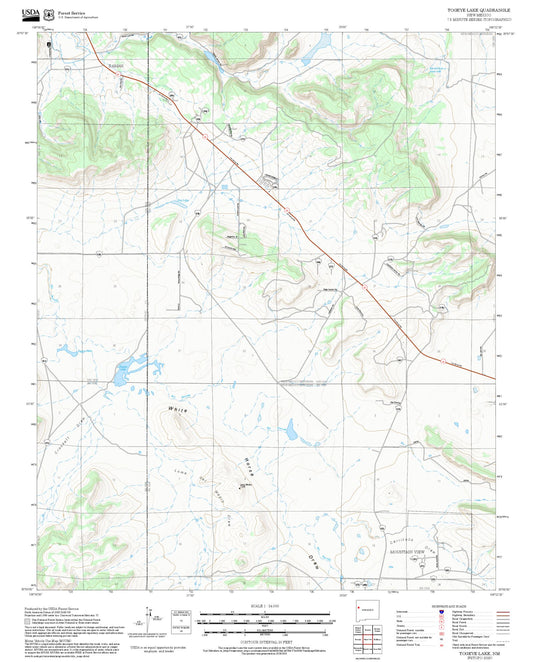 2025 Forest Service Topo Map of Togeye Lake New Mexico