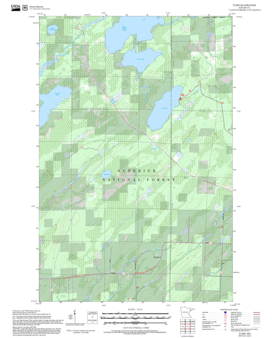 2025 Forest Service Topo Map of Toimi Minnesota