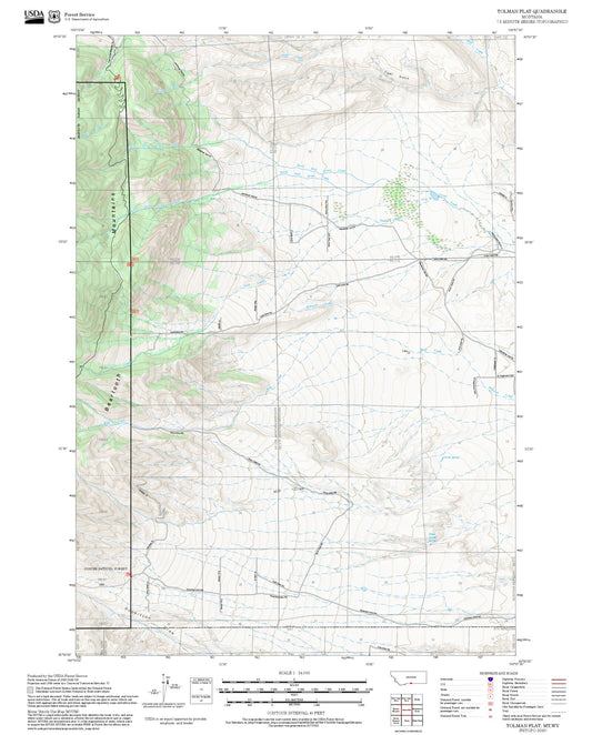 2025 Forest Service Topo Map of Tolman Flat Montana