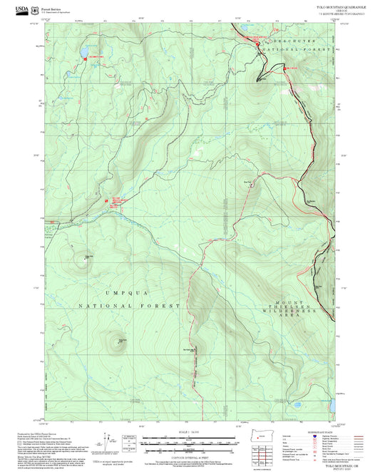 2025 Forest Service Topo Map of Tolo Mountain Oregon