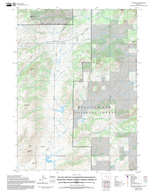 2025 Forest Service Topo Map of Toltec Wyoming