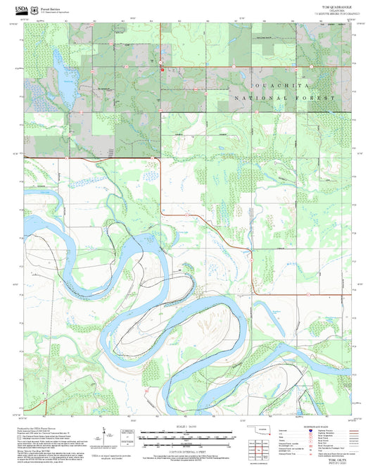 2025 Forest Service Topo Map of Tom Oklahoma