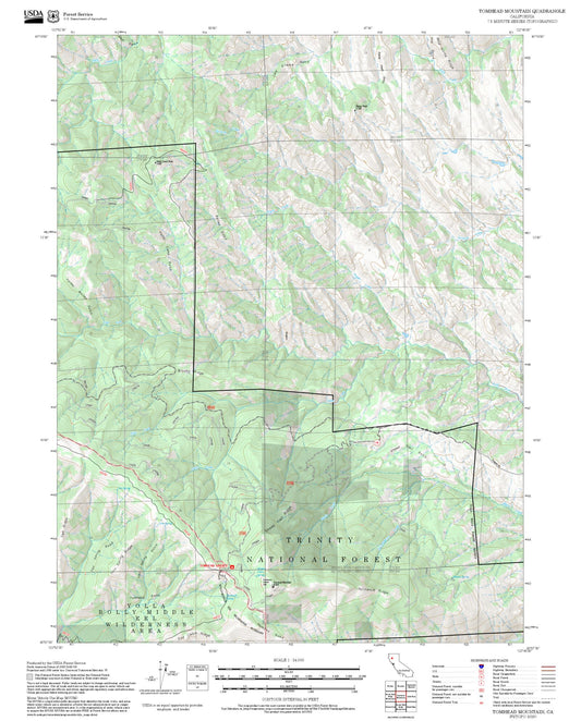 2025 Forest Service Topo Map of Tomhead Mountain California