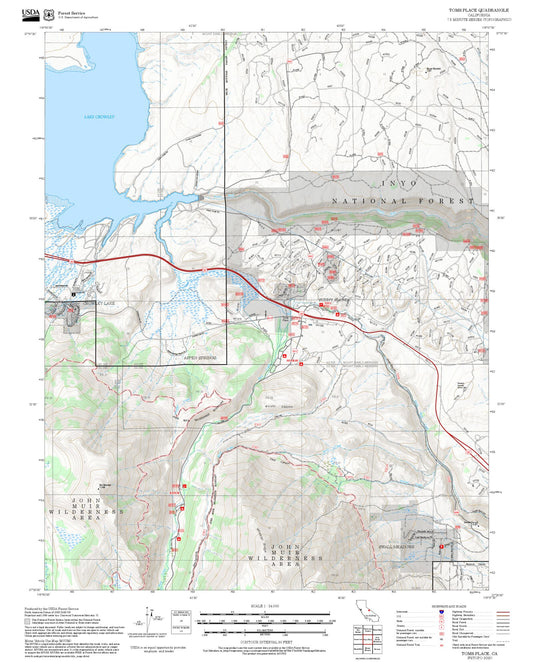 2025 Forest Service Topo Map of Toms Place California