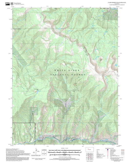 2025 Forest Service Topo Map of Toner Reservoir Colorado