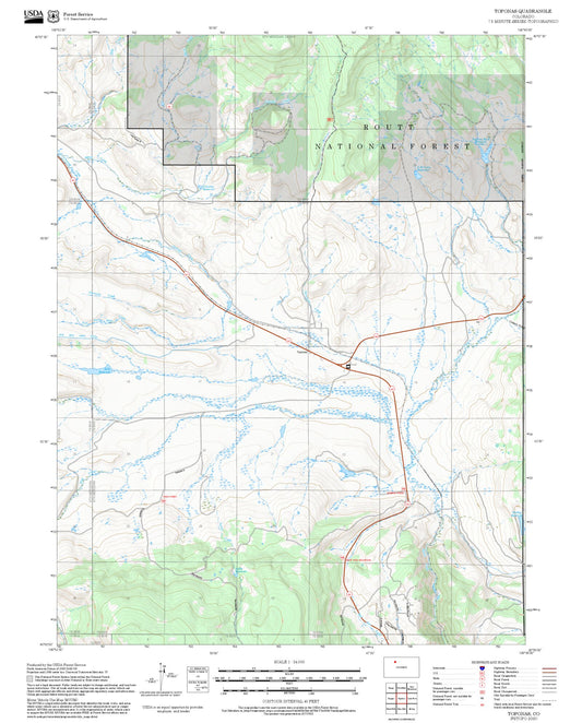 2025 Forest Service Topo Map of Toponas Colorado