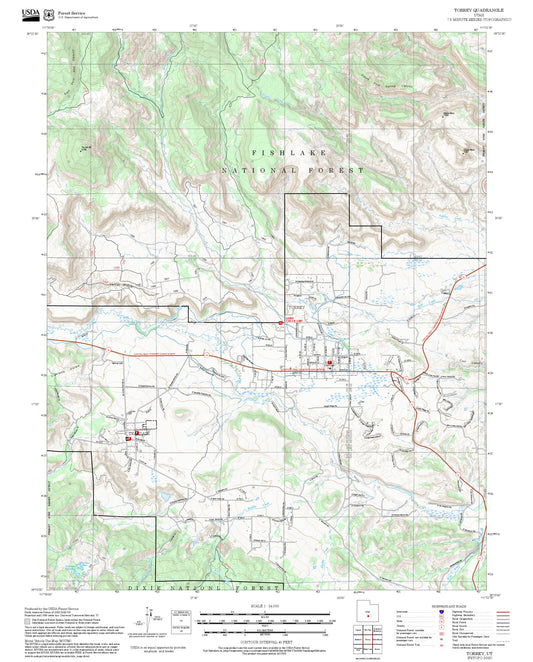 2025 Forest Service Topo Map of Torrey Utah