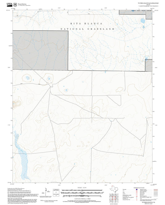 2025 Forest Service Topo Map of Tovrea Ranch Texas