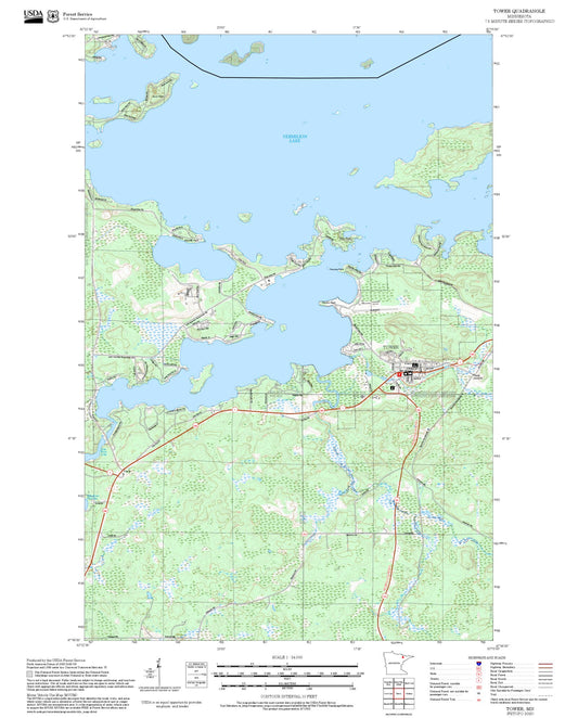 2025 Forest Service Topo Map of Tower Minnesota