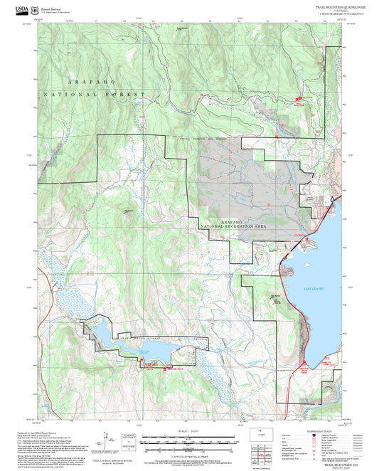 2025 Forest Service Topo Map of Trail Mountain Colorado