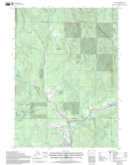 2025 Forest Service Topo Map of Trail Oregon