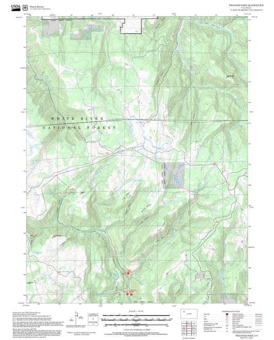 2025 Forest Service Topo Map of Triangle Park Colorado