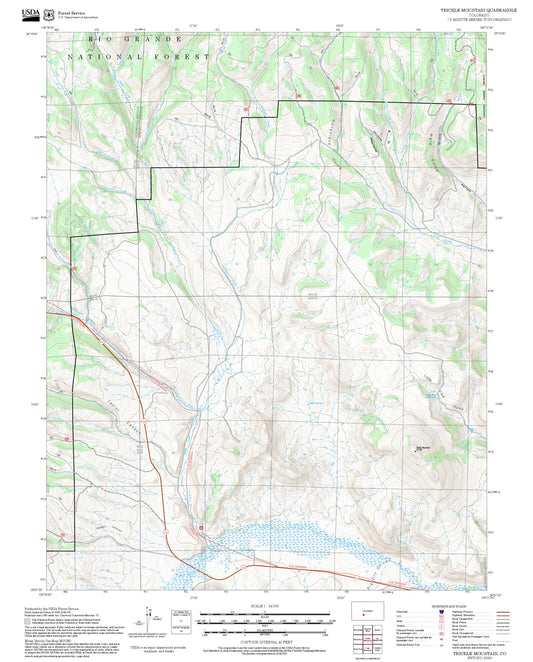 2025 Forest Service Topo Map of Trickle Mountain Colorado