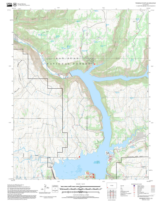2025 Forest Service Topo Map of Trimble Point Colorado