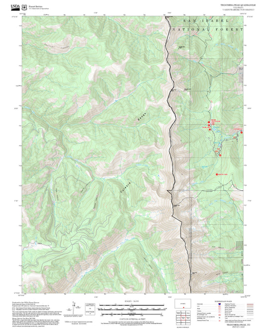 2025 Forest Service Topo Map of Trinchera Peak Colorado