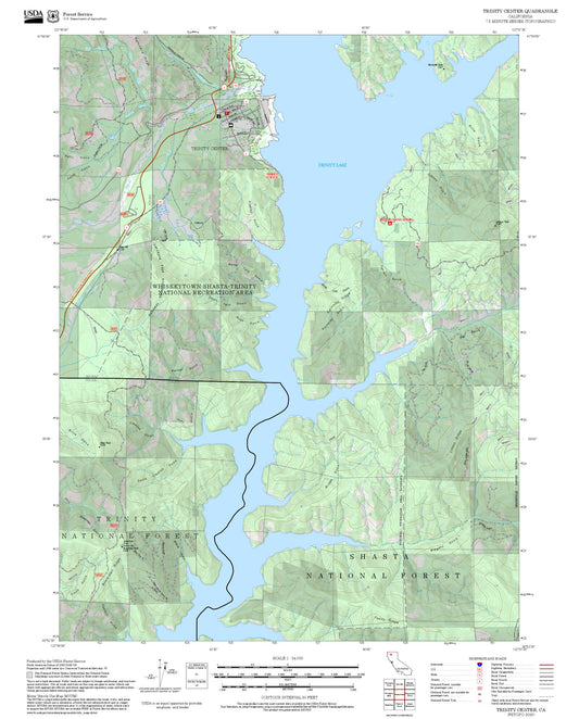 2025 Forest Service Topo Map of Trinity Center California