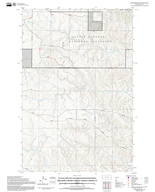 2025 Forest Service Topo Map of Trotters SE North Dakota