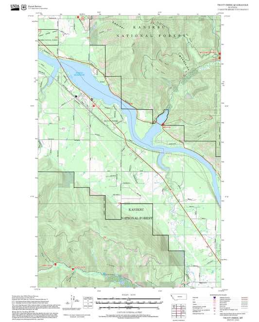 2025 Forest Service Topo Map of Trout Creek Montana