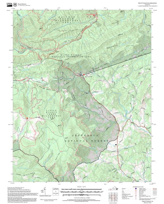 2025 Forest Service Topo Map of Trout Dale Virginia