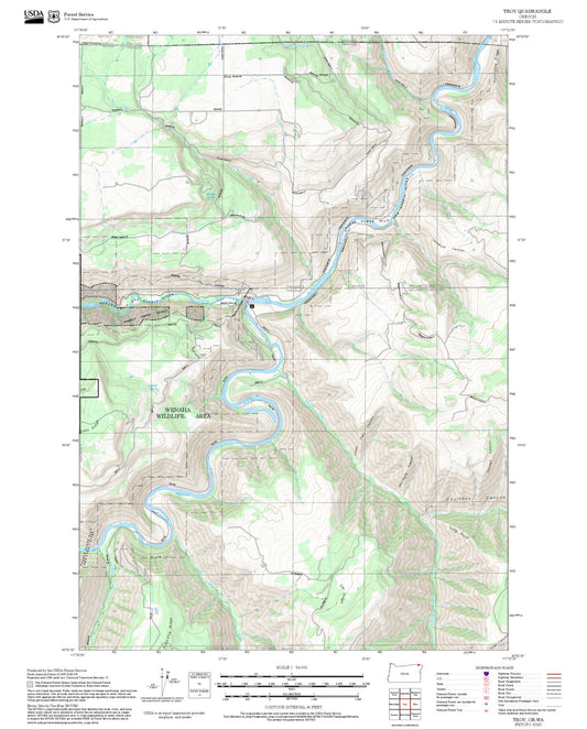 2025 Forest Service Topo Map of Troy Oregon