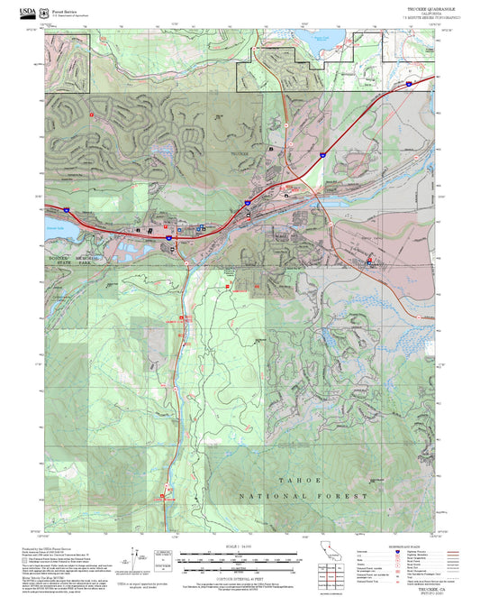 2025 Forest Service Topo Map of Truckee California