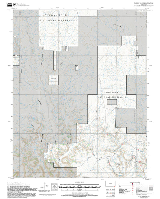 2025 Forest Service Topo Map of Tubs Springs Colorado