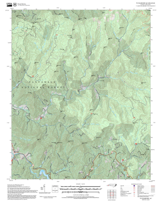 2025 Forest Service Topo Map of Tuckasegee North Carolina