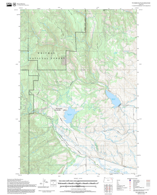 2025 Forest Service Topo Map of Tucker Flat Oregon