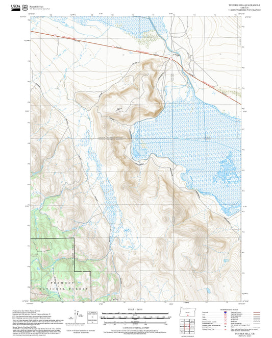 2025 Forest Service Topo Map of Tucker Hill Oregon